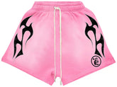 Hellstar Flame Shorts Pink/White